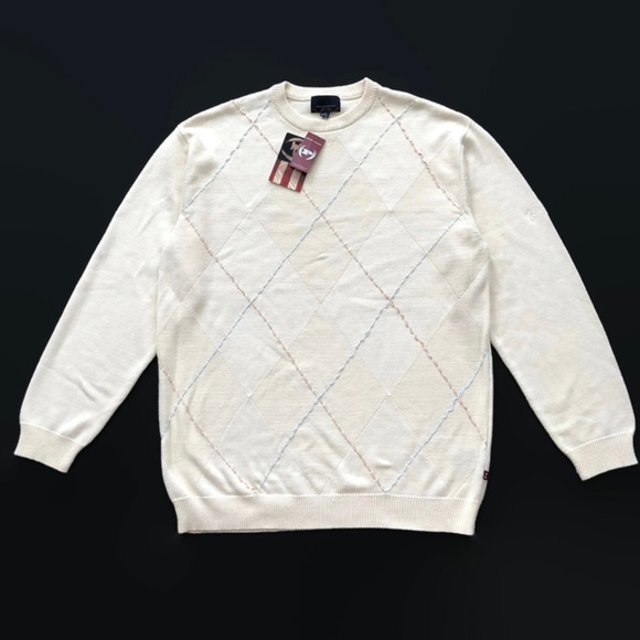 Phat Farm Other - Phat Farm Sweater Pullover Argyle Off-White Ivory